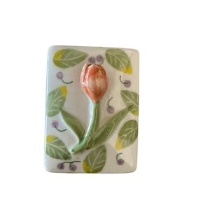 Vintage Andrea By Sadek Ceramic Tulip Floral Trinket Box cottagecore fairycore